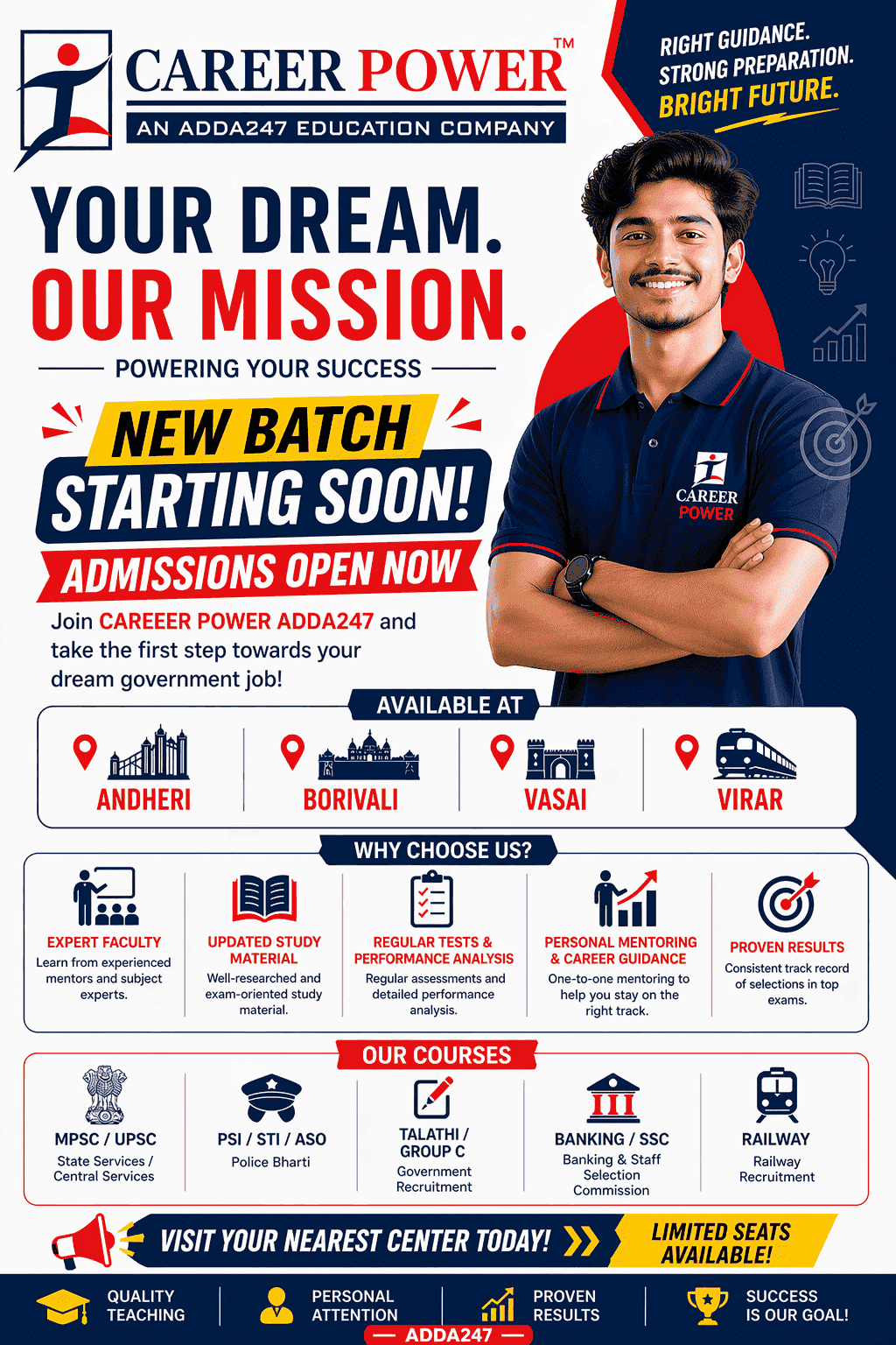 Career Power Adda Admission 2026 | New Batch Starting Soon | Best SSC Banking Coaching in Andheri Borivali Vasai Virar