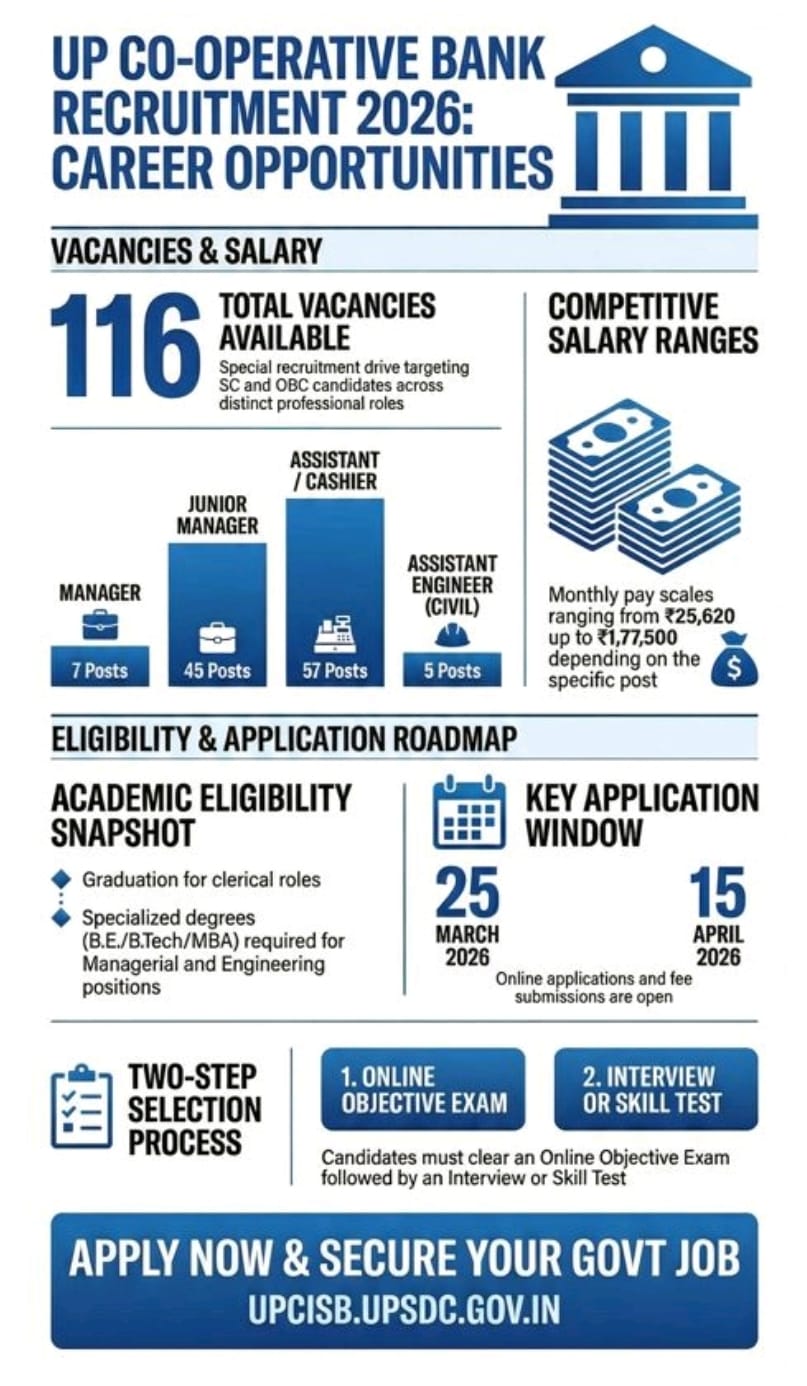 UP Co-Operative Bank Recruitment 2026: Notification, 116 Vacancies, Eligibility, Salary & Apply Online
