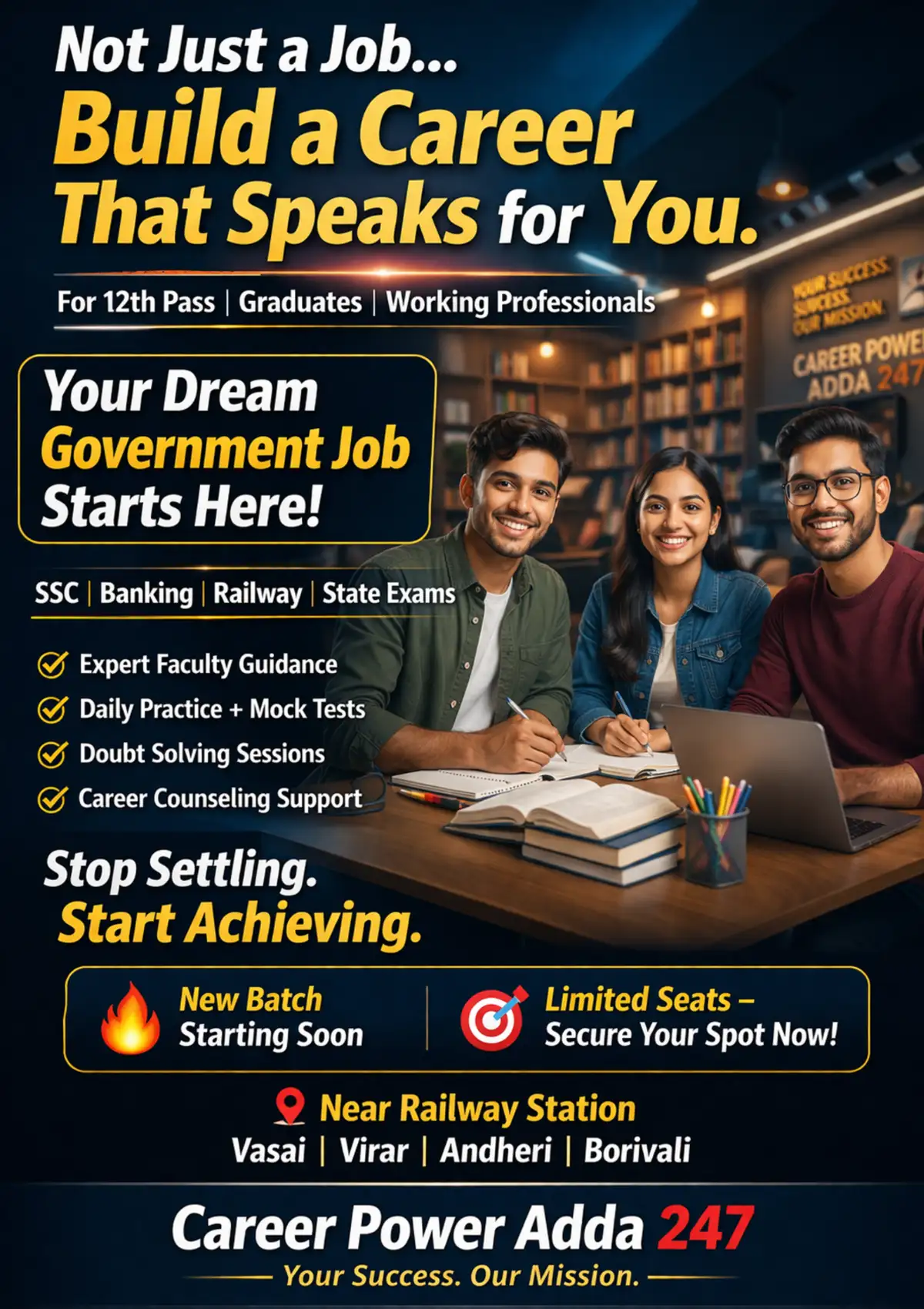 Start Your Government Job Preparation with Career Power Adda247 | SSC, Banking, Railway Coaching Near You
