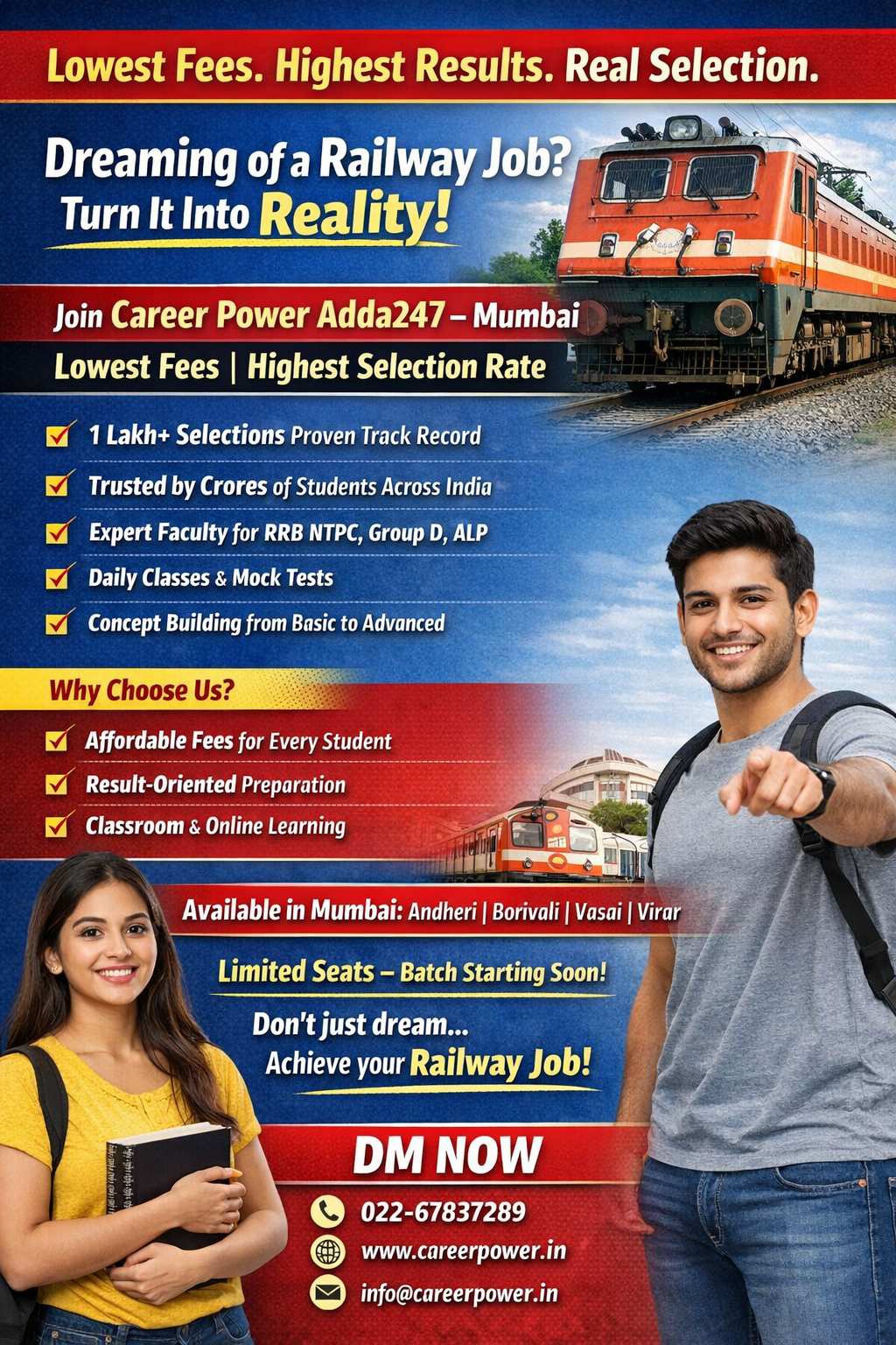 Railway Exam Coaching in Mumbai | RRB NTPC, Group D, ALP Classes