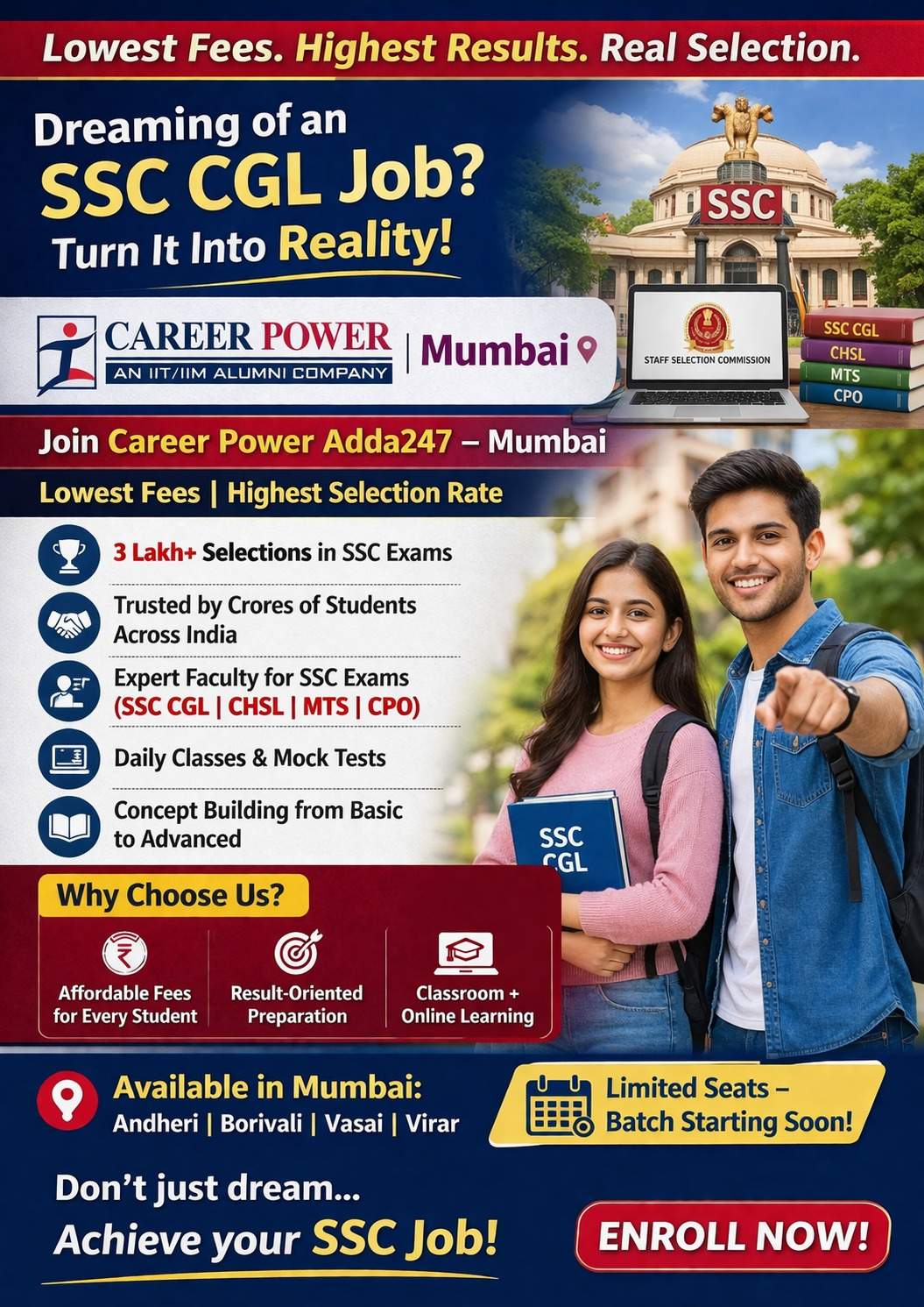 SSC CGL Coaching in Mumbai | Best SSC Classes in Andheri, Borivali, Vasai & Virar