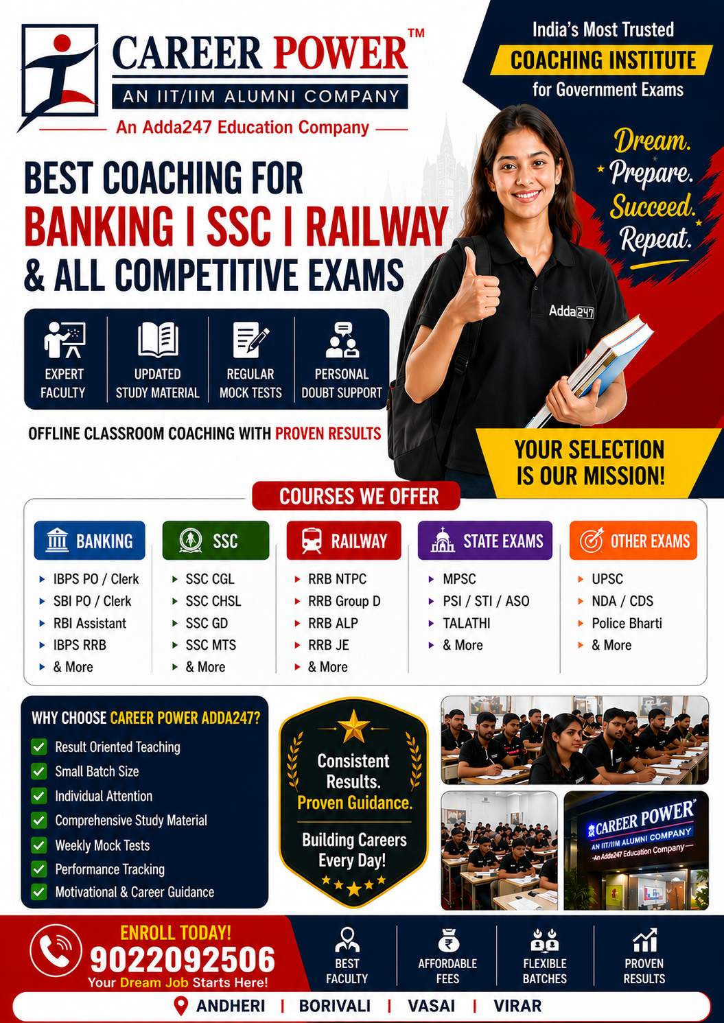 Career Power Adda247 Mumbai | Banking SSC Railway MPSC Coaching Classes in Andheri Borivali Vasai Virar