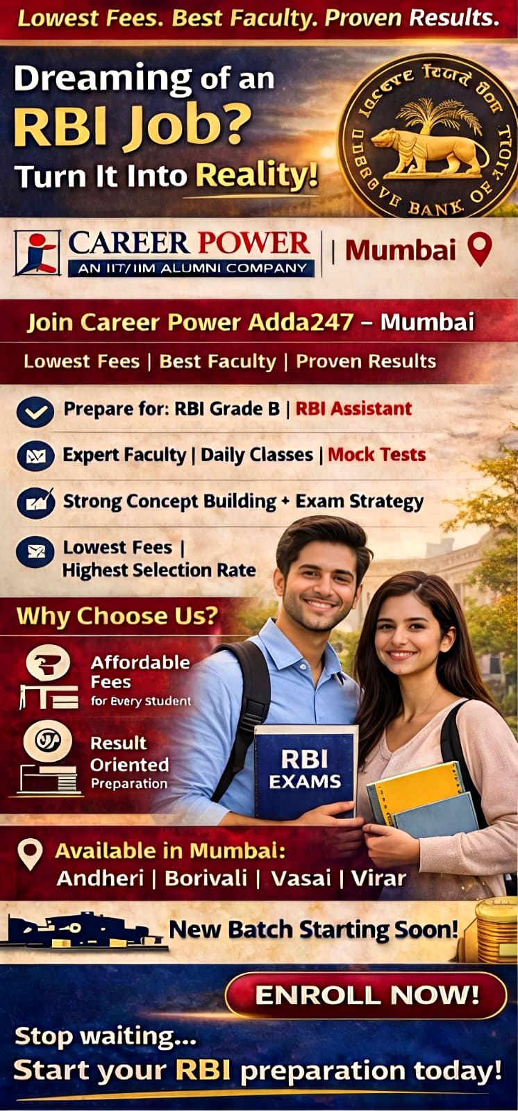 RBI Coaching in Mumbai | RBI Grade B & Assistant Classes in Andheri, Borivali, Vasai & Virar